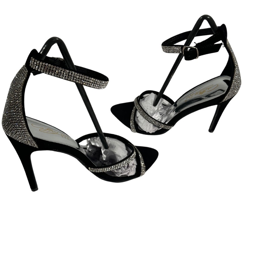 Cathy Din rhinestone strap open toe heels